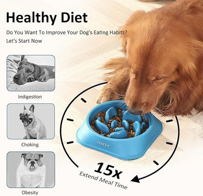 2PCS Slow Feeder Dog Bowls, Pet Supplies that Slow Down Eating, Pet Food Bowls, Maze Dog Puzzle Feeder for Medium Breed