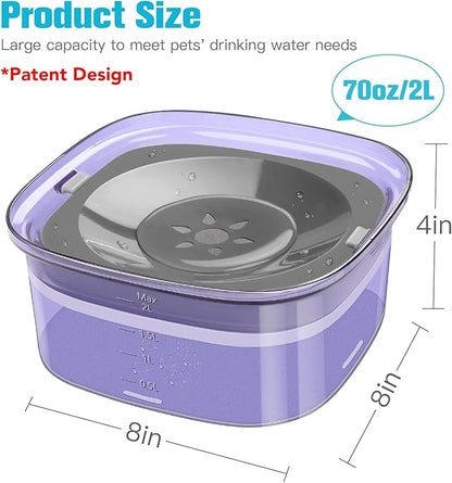 UPSKY 70oz Dog Water Bowl 2L No Spill Dog Bowls Large Capacity Spill Proof Slow Water Feeder, No Splash Dog Bowl Pet Water Dispenser Vehicle Carried Travel Slow Drinking Bowls for Messy Drinkers, Cats