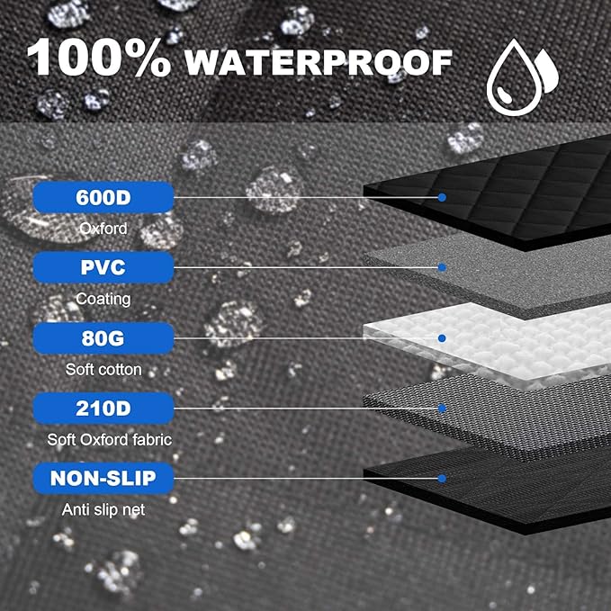 4-in-1 SUV Cargo Liner for Dogs, Non-Slip Water Resistant Pet Trunk Mat with Side Flaps Protector & Back Seat Organizer, Dog Backseat Cover for SUVs Vans
