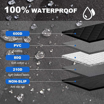 4-in-1 SUV Cargo Liner for Dogs, Non-Slip Water Resistant Pet Trunk Mat with Side Flaps Protector & Back Seat Organizer, Dog Backseat Cover for SUVs Vans