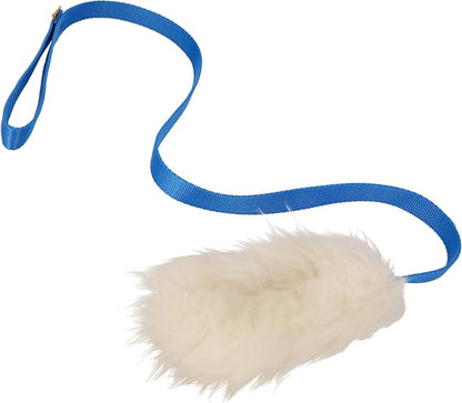 Dingo Sheepskin Dog Toy with Long Blue Lead 50", Interactive Dog Toys, Dog Agility, Motivation and Reward tug Toy 15583,