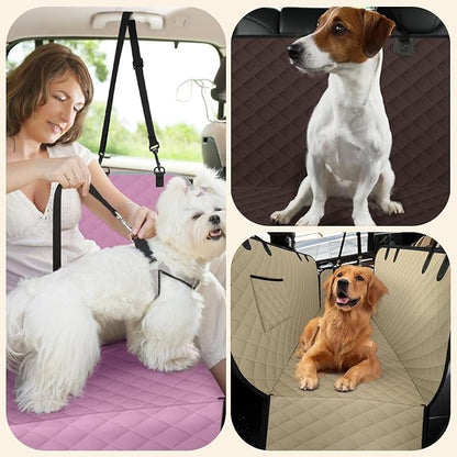 ELONGRIVER Dog Car Seat Cover for Back Seat Hammock 600D Waterproof Car Seat Protector for Dogs with Anti-Slip Scratch Proof Dog Seat Cover for SUV Truck Black with Orange X Large Size