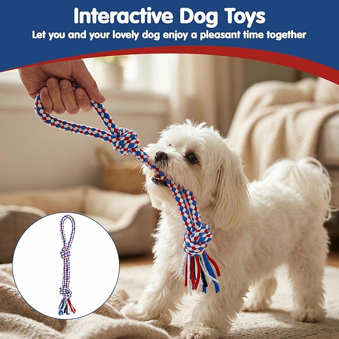 2pcs Small Dog Rope Toys, Puppy Rope Toys Teething, Rope Puppy Teething Toy for Aggressive Chewers for Puppys Small Dogs Teeth Health, Relieve Boredom