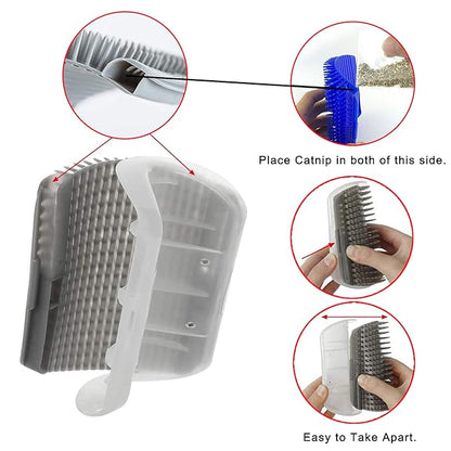 Dbuy 3 Pack Cat Grooming Set - Self Groomer Massage Combs with Catnip, Mitts Brush Gloves for Short and Long Fur, Hair Remover Tool