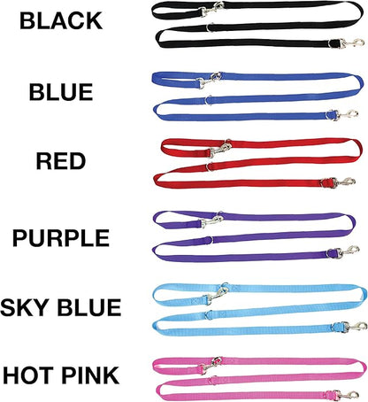 Blue-9 Multi-Function Hands Free Dog Leash, Double Attachment 6 Foot Adjustable Lead for Obedience, Running, and Agility Training, Made in The USA, Hot Pink, Small/Medium