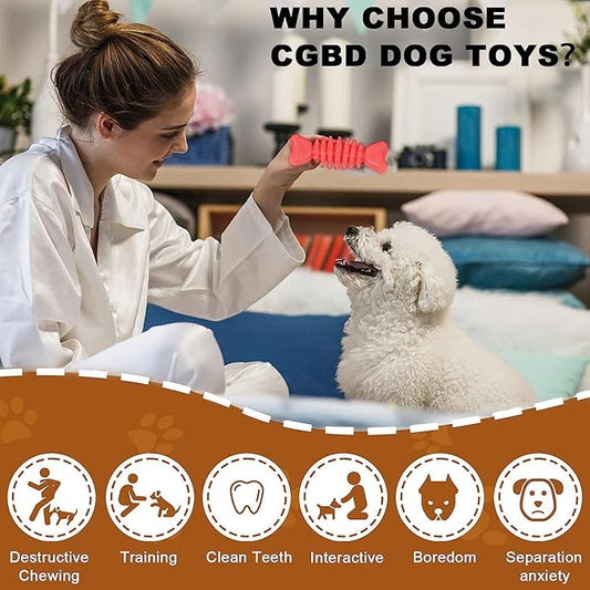 6 Pack Red Dog Chew Toys, Small Dog Teething Toys, Dental Health & Interactive Play