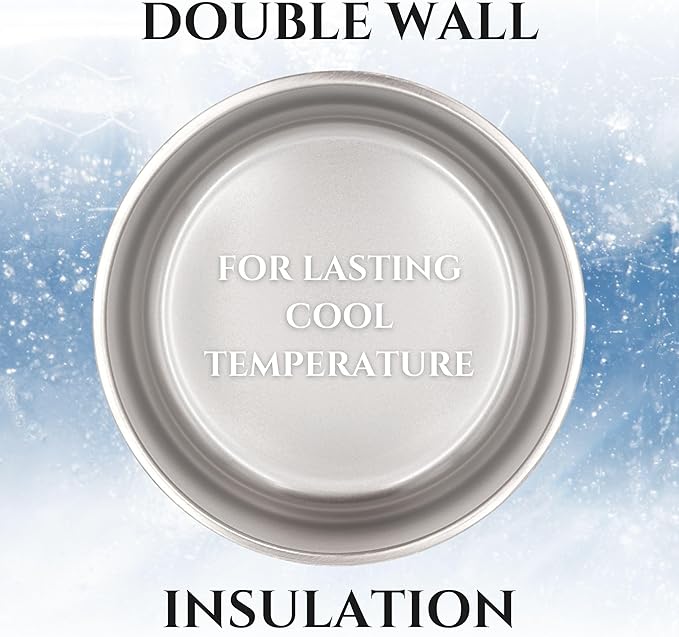 Stainless Steel Dog Bowl for Small-Large Dogs | Double Wall Insulated, Non-Slip Base Heavy Duty Water and Food Bowls for Dogs & Cats | Pet Safe BPA Free & Dishwasher Safe | 64 Oz - Khaki
