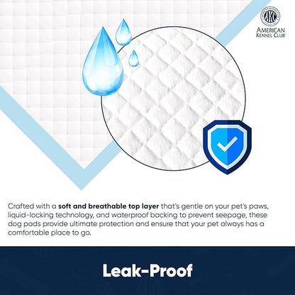 American Kennel Club Scented Puppy Pads –Large Size – 30x26 Ultra Absorbent 6-Layer Pee Pads with Odor Control & Quick-Dry Gel – Fresh Scent – 50 Count (Fresh Scented, 22 x 22 - 50 Count)