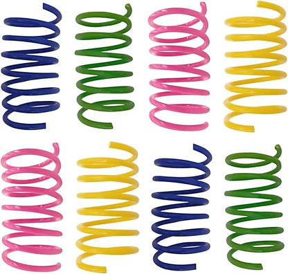 AGYM Cat Springs Toys 60 Packs for Indoor Cats,Colorful & Durable Plastic Spring Coils Attract Cats for Swatting Biting Hunting Interactive Cat Toys