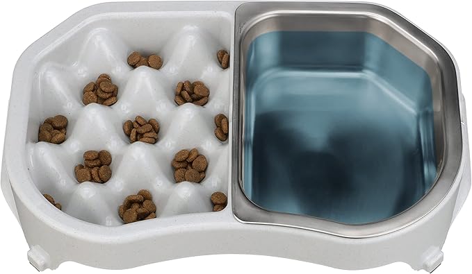 Neater Pet Brands Neater Slow Feeder Dog Bowls, Slows Down Fast Eating to Prevent Vomiting, Overeating, & Bloat, Dog Slow Feeder Bowl with Wide, Non-Slip Base, Holds 2.5 Cups Food and 8.5 Cups Water