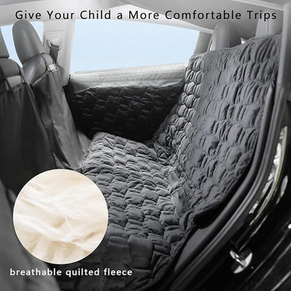 Dog Seat Covers for Tesla Model Y/3/S - Breathable Quilted Fleece Pet Liner Waterproof and Scratchproof Back Seat Protector Model Y Accessories with Hammock Design