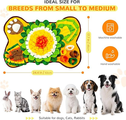 Snuffle Mat for Dogs 24"x17", Interactive Dog Enrichment Puzzle Toys to Keep Busy for Puppy Small Medium Dogs Cats, Cognitive Sniff Foraging Mat for Slow Feeding Treat Game Mental Stimulation