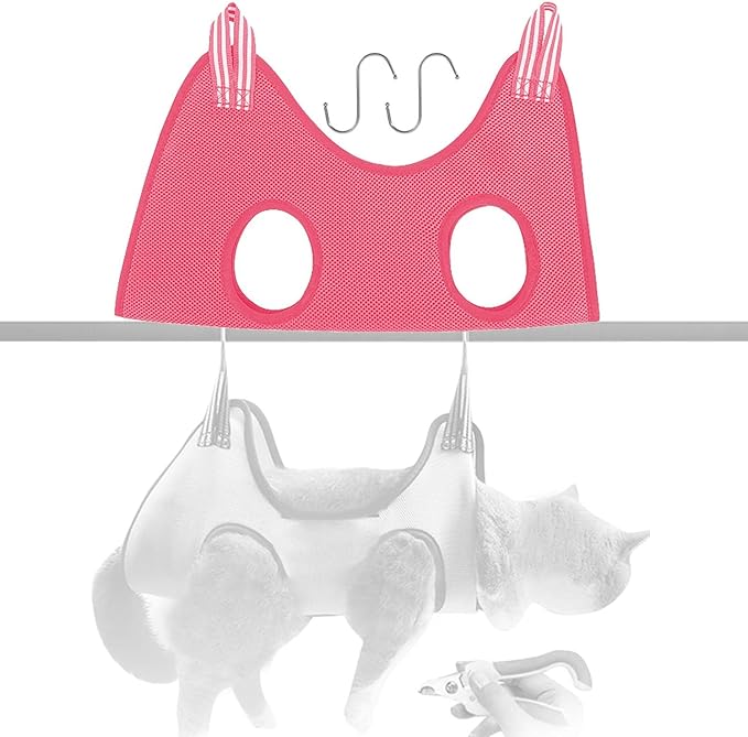 Pet Cat Grooming Hammock Helper Restraint Bag Breathable Comfortable Hanging Lounger Puppy for Nursing Bathing Pets Supplies, Multi