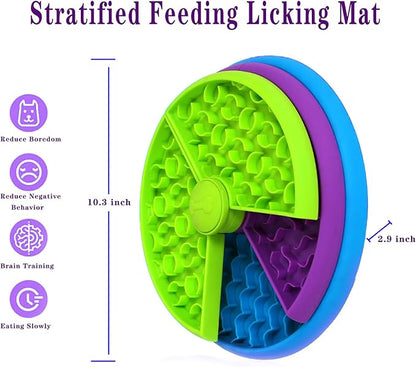 Licking Mat for Dog & Cat, Premium Lick Pad with Suction Cups for Dog Anxiety Relief, Layers Interactive Dog Puzzle Game and Slow Feeder