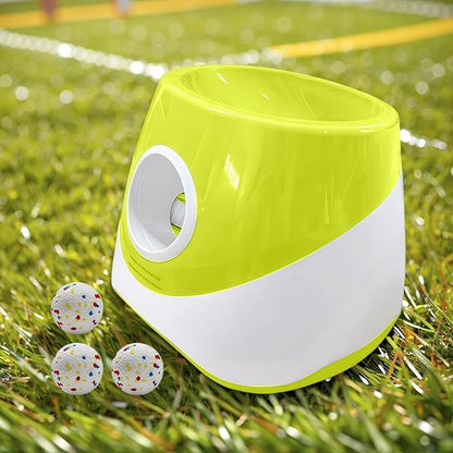 Automatic Ball Launcher for Dogs with 3 Tennis Balls - Interactive Dog Toy with 3 Adjustable Distances, Rechargeable Ball Thrower for Small & Medium Dogs, Indoor Outdoor Fetch Machine for Pet Exercise