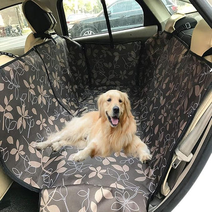 Dog Car Seat Cover - Heavy Duty Dog Hammock with Side Flaps - Waterproof/Scratch Proof/Nonslip Padded Pet Seat Cover - Universal fits All Cars