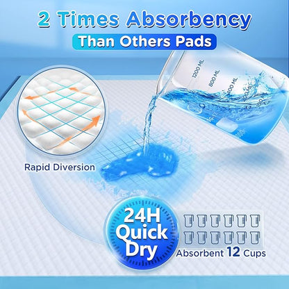 Gimars 4XL 36"x36" Thicken Heavy Absorbent Dog Pads 100 Pack - Jumbo Disposable Wee Wee Pads Quick Dry Leakproof Pee Pads for Dogs, Cats, Rabbits Pets
