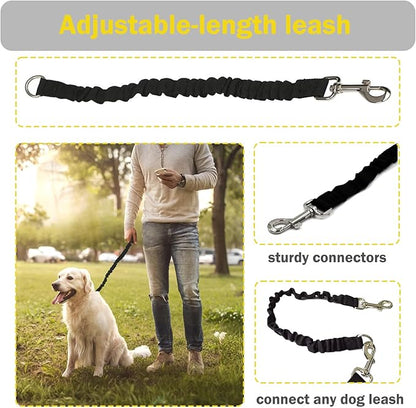 Dog Bike Leash 180° Rotating - Dogs Bike Attachment Bicycle Pet Leash Hands Free Thickened Steel Wire Rope Easy to Installation and Removal Fit for Medium Large Dog