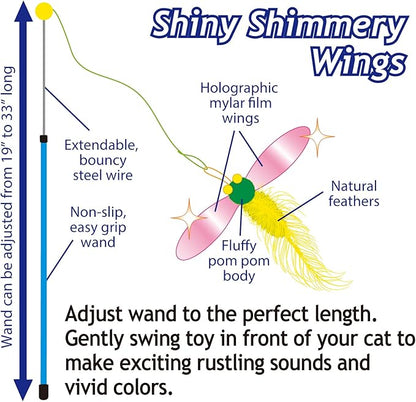 NECOICHI Crinkly Critters Bouncy Bee Adjustable Cat Wand No.1 Selling Cat Toy in Japan