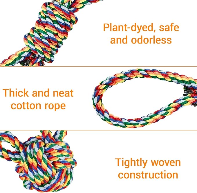 Pet Rope Toys (Small Rainbow Color 5PCS)