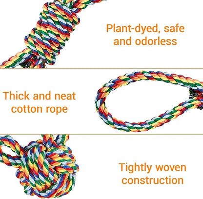 Pet Rope Toys (Small Rainbow Color 5PCS)