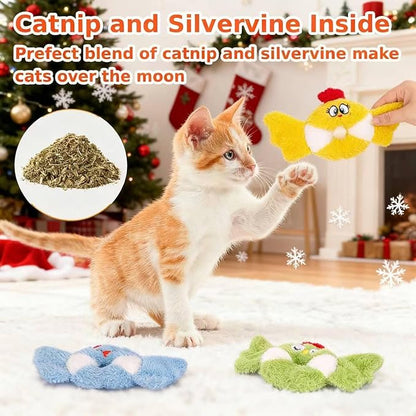 Retro Shaw Bird Cat Toy with Catnip & Silvervine - Interactive Realistic Kitten Toy with Crinkle Sound for Indoor Cats, Best Cat Kick Toy to Satisfy Natural Hunting Instincts