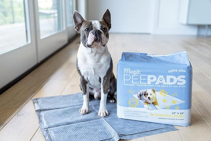 Alpha Paw - Odor Eliminating Pee Pads for Dogs, Extra Thick Disposable Leak-Proof Dog Pads, Quick-Dry, Non-Slip Backing, with Pheromones to Attract Your Dog