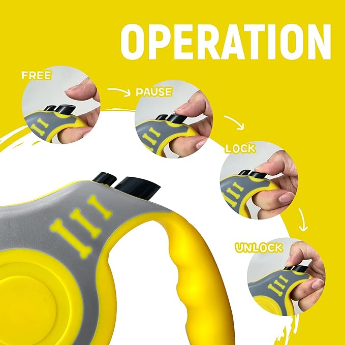 Retractable Dog Leash Automatic Telescopic Tractor Dog Tape, Pet Tape 10/16 FT Durable and Convenient, with Folding Bowl, Dispenser, Rubbish Bags, Suitable for Small and Medium Dogs