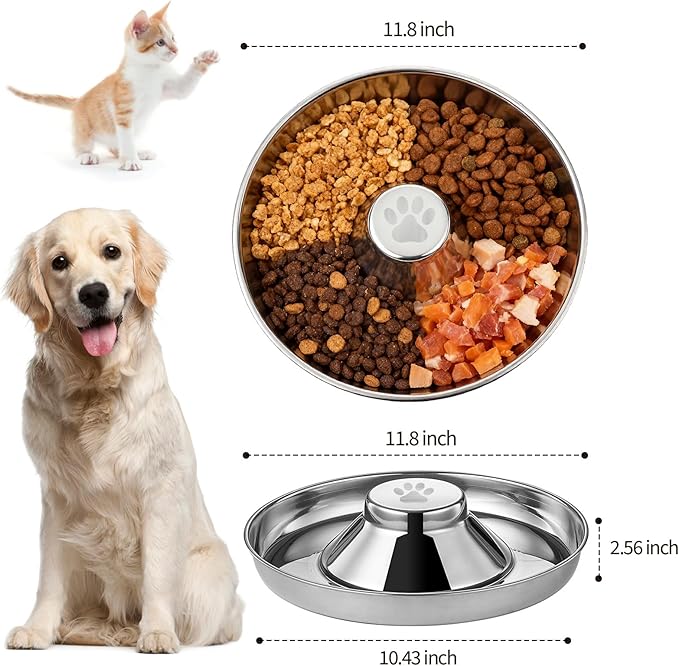 Stainless Steel Dog Bowls, Thickened Durable Replacement Bowls,Feeder Pet Bowl for Cat or Dog Food or Water Dish