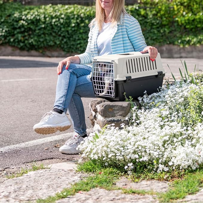 Ferplast Cat Carrier Small Dog Carrier, Secure, Practical, Easy to Clean, Durable Pet Dog/Cat Travel Box Cage up to 5 Kg. 48 x 32.5 x h 29 cm. Black
