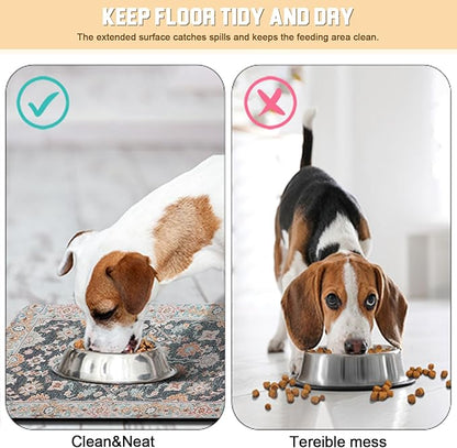 Dog Food Mat for Floors Waterproof Quick Dry Pet Placemat Cat Feeding Bowls Mats for Food and Water, Eco-Friendly Dog Accessories Diatomite Pets Supplies 12" X 20"