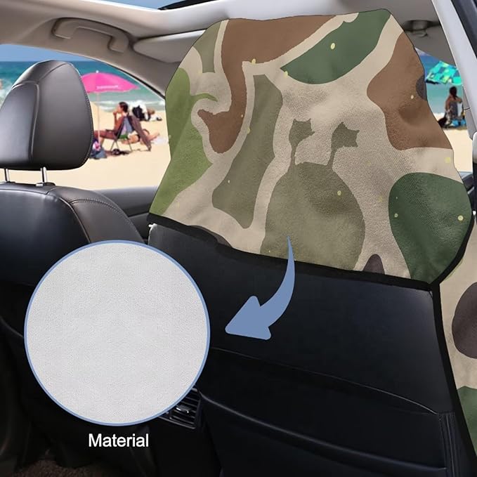SEANATIVE Duck Camo Seat Cover Universal Car Sport Towel Seat Cushion Sweat-Absorbent Towel Cloth Suitable for All Seasons Beach Seat Cover Washable