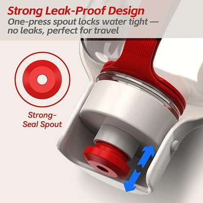 Portable Dog Water Bottle – 19 oz, Exclusive Latest Large Wide-Mouth Folding Design, Durable Handle Strap, Food-Grade Plastic, Ideal for Walking, Hiking & Outdoor Travel（Light brown）