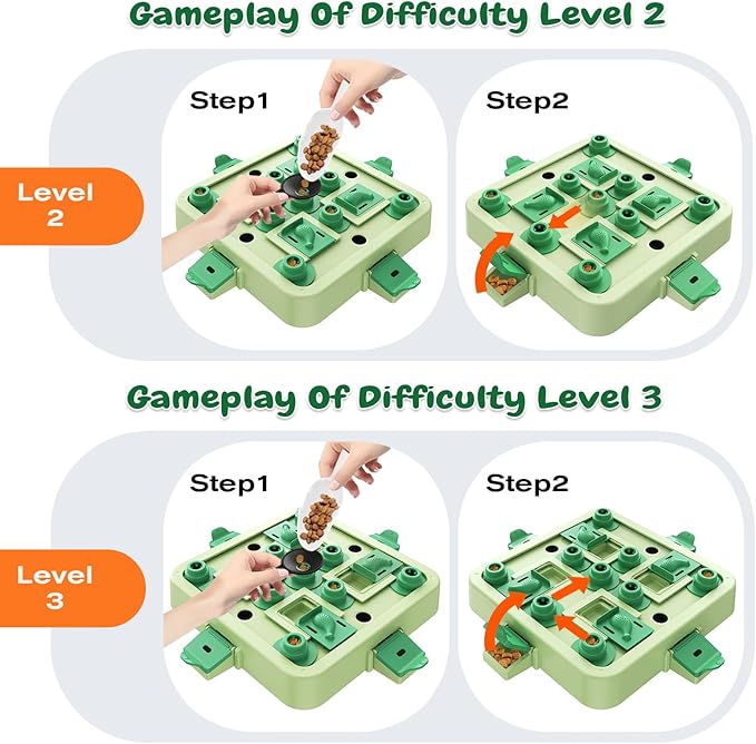 KADTC Dog Chess Puzzle Toy, Large Size, U.S. Brand & Design, 3 Levels of Step-by-Step Challenge for Smart Dogs Interactive Boredom Buster Mental Stimulation Enrichment Toys Puppy Treat Brain Puzzles