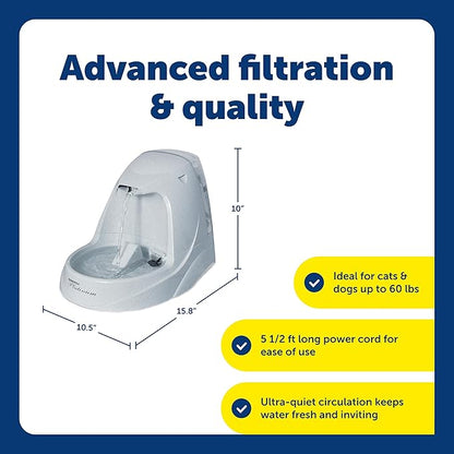 PetSafe Drinkwell Platinum Pet Fountain - Supports Healthy Hydration - Encourages Drinking - Carbon Filter Removes Odors - Adjustable Stream - BPA-Free - Large Water Capacity - Easy to Clean - 168 oz