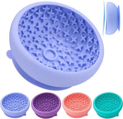 Dog Lick Bowl Slow Feeder with Slanted Anti-Spill Design, Extra-Thick Bite-Resistant Rim, Strong Suction Base, Freezer Safe for Frozen Treats — A Cleaner Alternative to Lick Mats for Dogs (Light Blue)