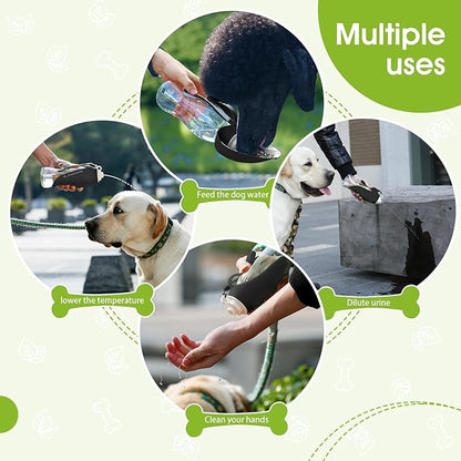 SUPERDESIGN Dog Water Bottle, Portable Dog Water Bottle for Small to Large Dogs, Leak Proof Dog Travel Water Bottle, Small Leaf Travel Water Bowl for Dogs and Dog Walking Accessories (19.6OZ, Black)