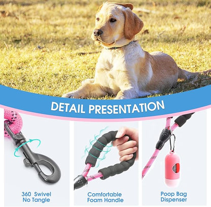 BAAPET 2/4/5/6 FT Dog Leash with Comfortable Padded Handle and Highly Reflective Threads for Small Medium and Large Dogs (4FT-1/2'', Pink)