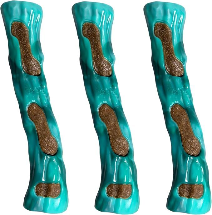 Dog Bones Chew Toys for Aggressive Chewers, 3 Pack Real Chicken Flavor,Indestructible Dog Teething Chew Toys for Large/Medium/Small Breed,Tough Toy with Durable Nylon
