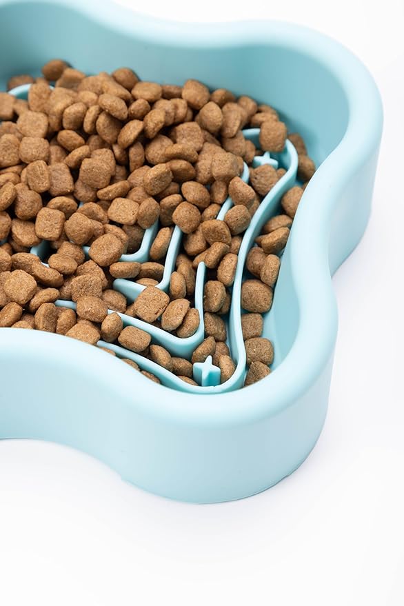Silicone Slow Feeder Dog Bowl, Non-Slip Pet Food Bowl for Small & Medium Dogs Cats, Interactive Slow Eating Bowl, Puzzle Toy for Pets Food Training, Healthy Eating Aid, Anti-Choking