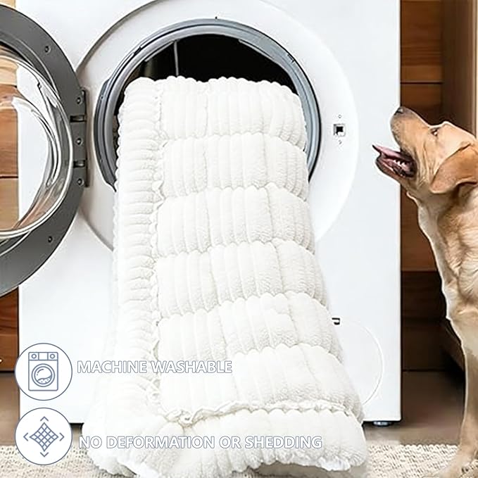 Dog Car Seat Waterproof Bed Cover Non-Slip Car Back Seat Soft and Comfortabl Pet Bed Mat Car Blanket for Travel Backseat Extender Seat Covers Dog Bed for Cars Trucks and SUVs (White Cover 23.6” x 51”)