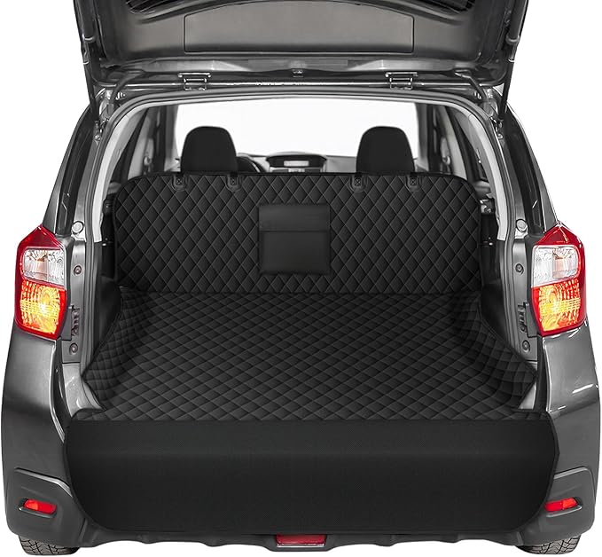NECKORY SUV Cargo Liner for Dogs - Waterproof Dog Car Seat Cover Mat for SUVs, Sedans, Vans & Trunks with Non-Slip Bumper Flap Protector, Scratchproof Large Size Universal Fit, Black