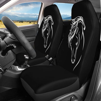 Foruidea Horse Head Car Seat Covers Universal 2 Pcs Auto Front Seat Cover Fit Most Cars,SUV,Sedan,Trucks