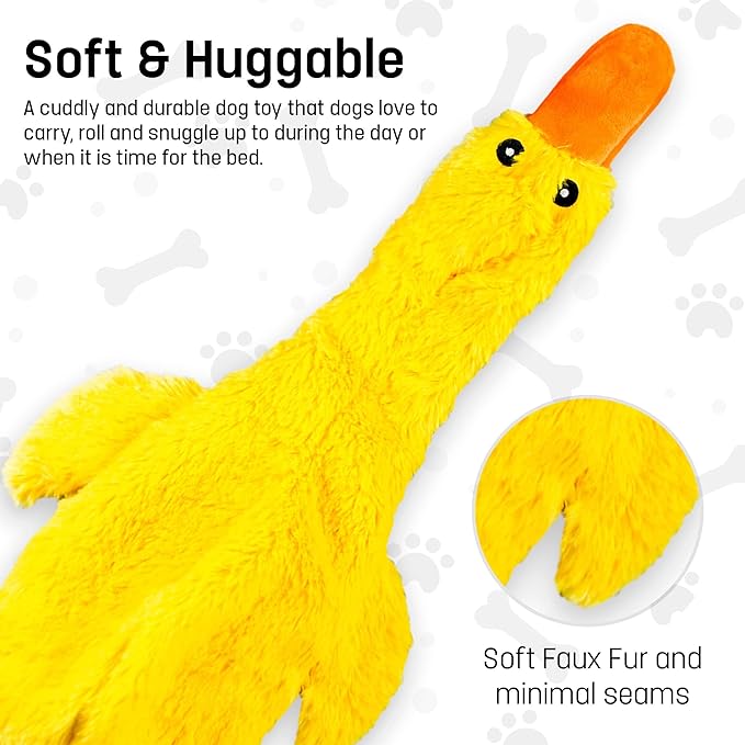 FGA MARKETPLACE Racoon-Duck Flat NO Stuffing NO Squeak Plush Dog Toy, Funny Style Will Entertain Your Pet for Hours, Recommended for Small and Medium Dog 21 INCH Long