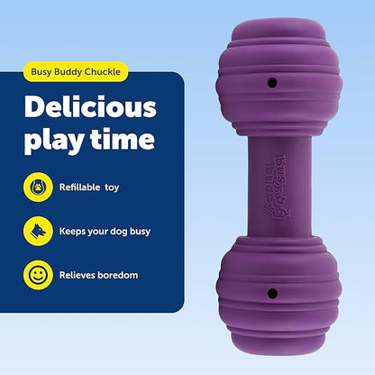 PetSafe Busy Buddy Chuckle - Treat Dispensing Toy for Interactive Play - Chuckle Sound Toy - Dog Enrichment Chew Toy - Durable Rubber Construction - Dishwasher Safe