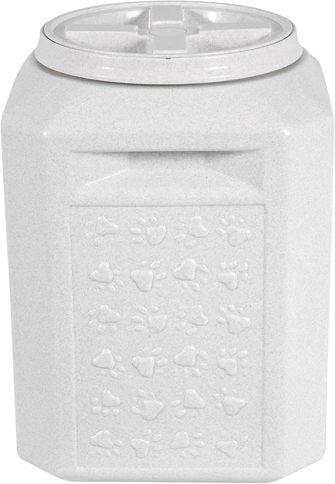 Vittles Vault Traditional Pet Food Storage Container For Dog Kibbles/Bird Seed/Oatmeal/Rice/Flour/Cereal, BPA Free Plastic, Sealed Airtight For Cat Food, Up To 35 lb, Made in USA, With Scoop, Gray