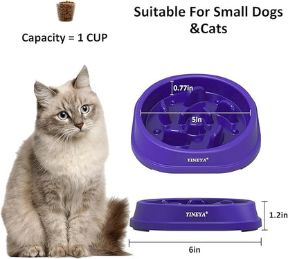 Anti-Choking Slow Feeder Dog Bowls Small Size Dog, Slow Feeder Cat Bowl, Supplies and Puzzle for Pet