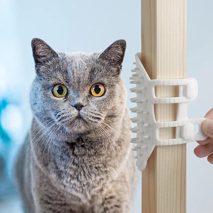 2pcs Self Cleaning Cat Brush, 2-in-1 Tickling Comb Pet Brush Pet Tickling Artifact Cat Grooming Shedding Brush Cat Corner Scartcher for Short/Long Hair Cats (White), 6.49x3.94 Inch
