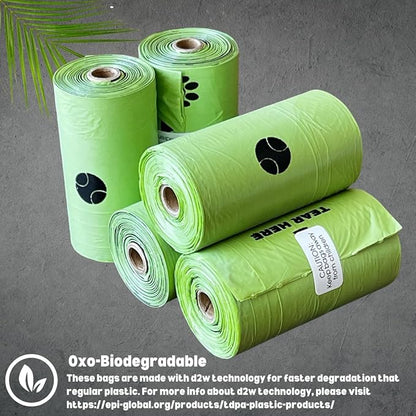 Doggy Poop Bags Biodegradable with Dispenser (1440 Bags) Eco-friendly Dog Waste Pickup Bags Landfill-friendly Refill Rolls Cat Waste Bags (Green, 72 Rolls, Lavender Scented)