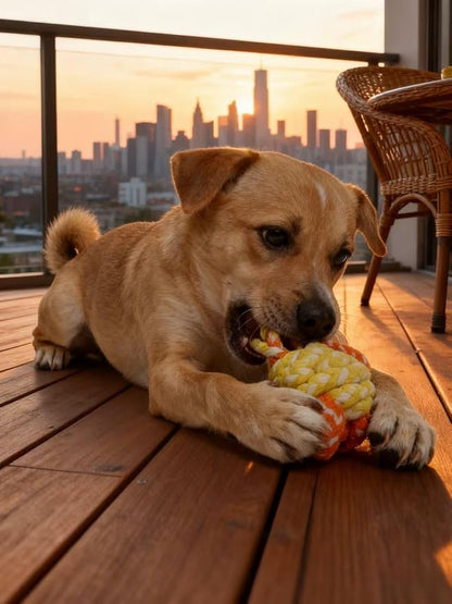 7 Pack Orange Yellow Braided Puppy Rope Toys, Durable Dog Chew Rope for Medium Large Dogs, Interactive Dog Rope Chew Toy for Chewing Tug of War Teeth Cleaning